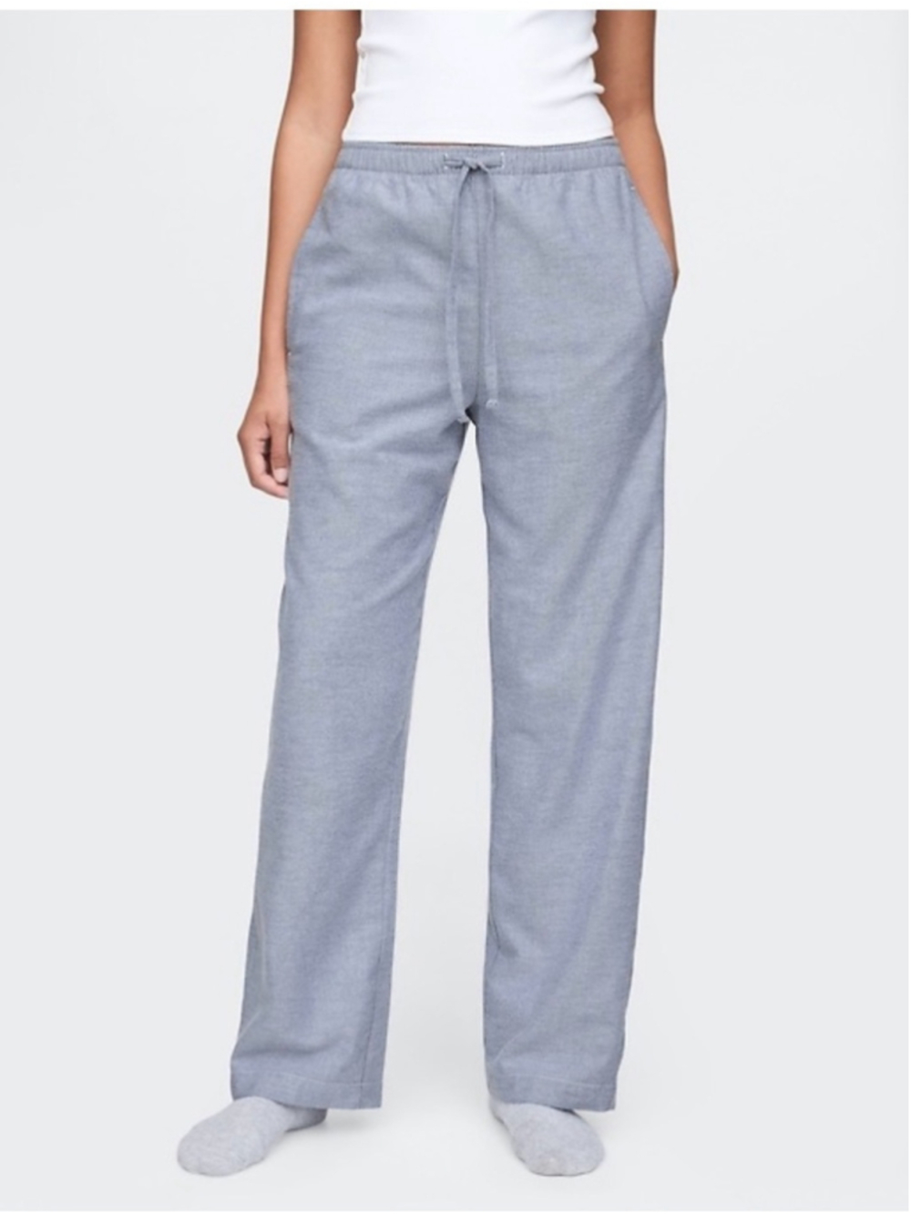 Gap Body Softest Flannel Pants Perfect Flannel Shirting Blue Medium